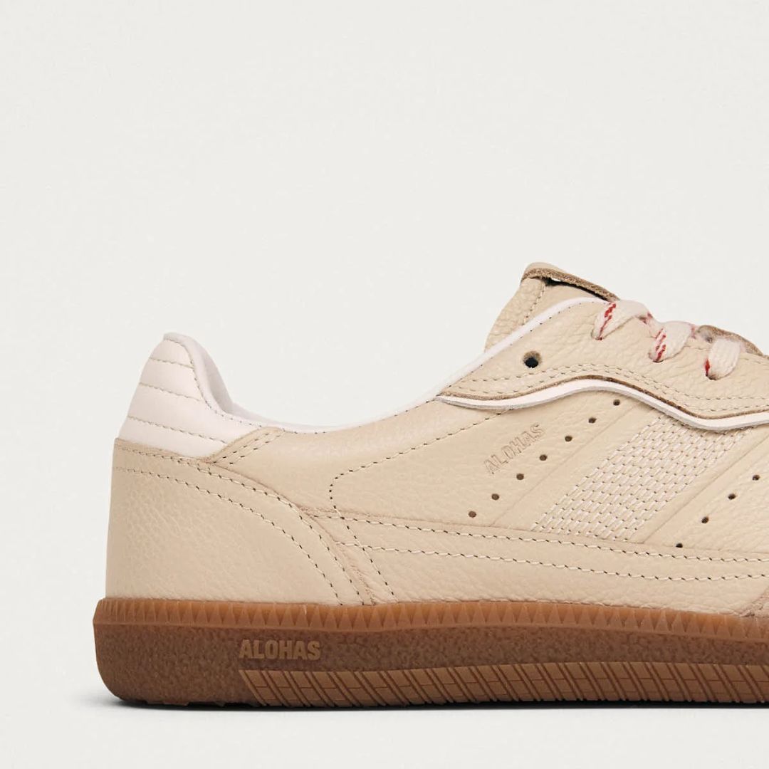 Sapatilhas Alohas 490 Rife em Pele Grain Cream – Brands Democracy