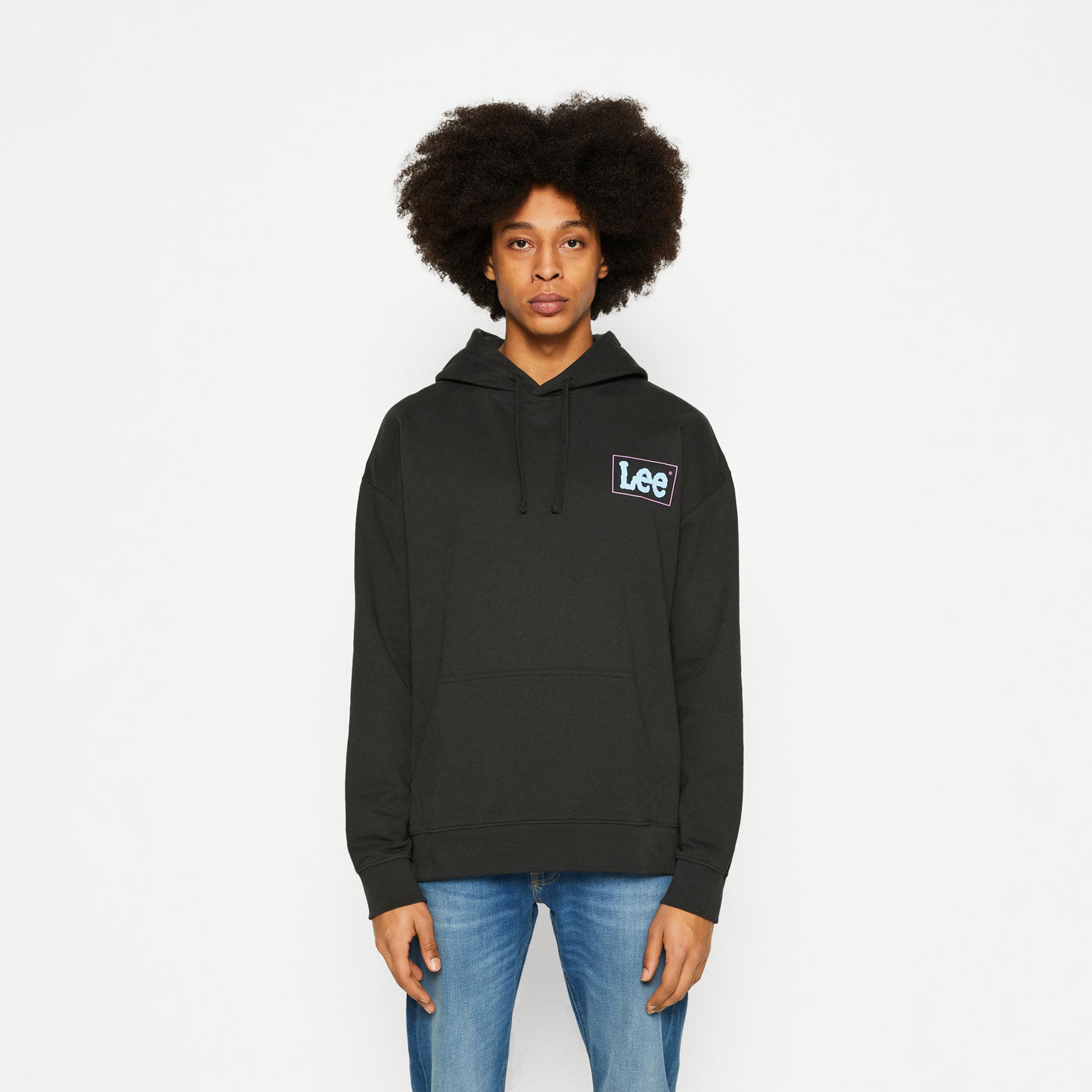 Lee Logo Loose Hoodie Washed Black – Brands Democracy