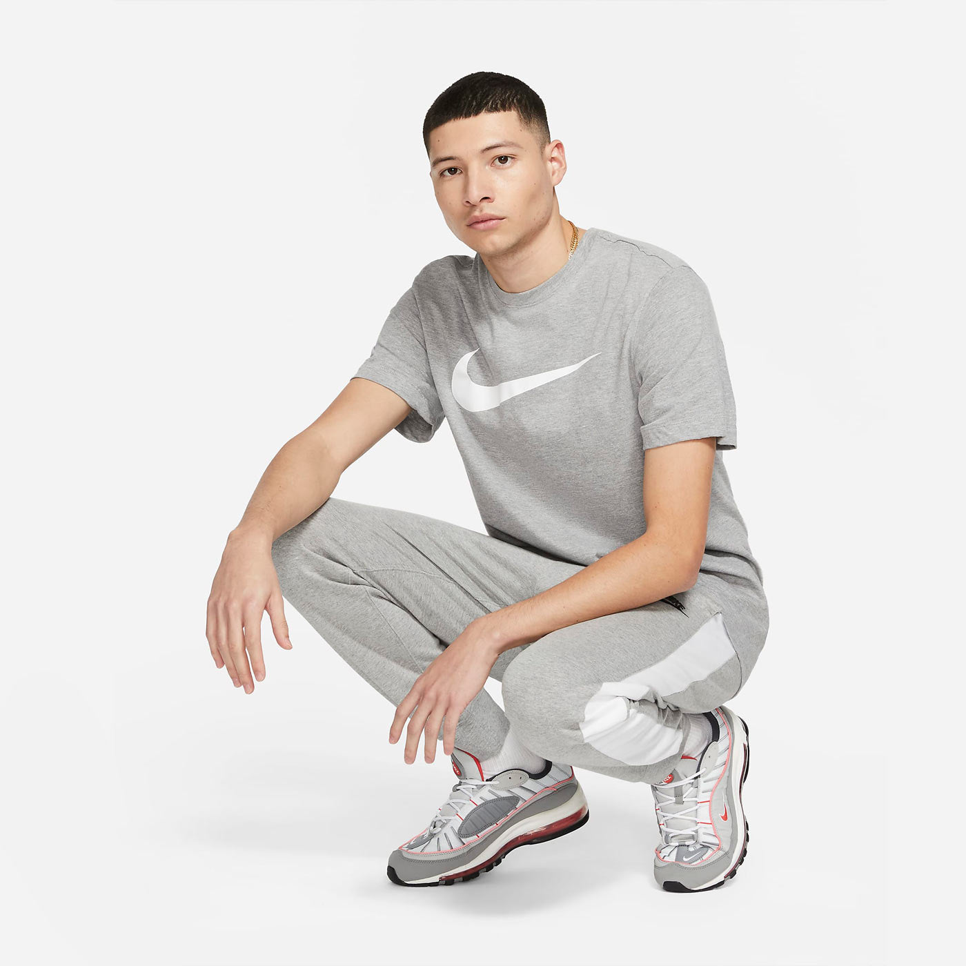 Nike Sportswear T-Shirt Grey/Black/White – Brands Democracy