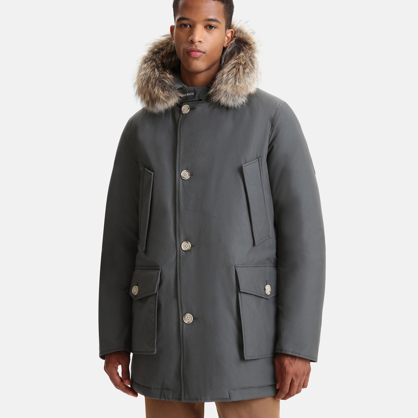 Woolrich Arctic Detachable Fur Parka Grey Shadow – Brands Democracy