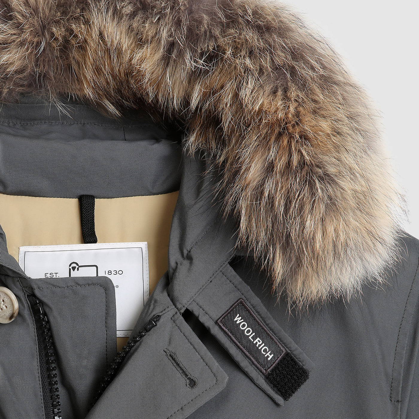 Woolrich Arctic Detachable Fur Parka Men's Grey Shadow
